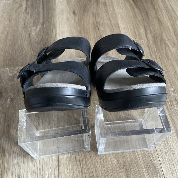 Dansko Sophie Sandal Women Sz 39 EU 8 US Black Leather Double Strap Slide - Picture 6 of 12